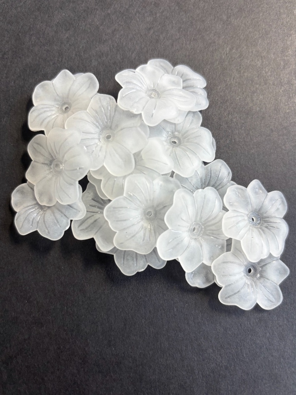 As Low As $2 Quality Frosted Crystal Acrylic Blossom Beads 30mm (20)